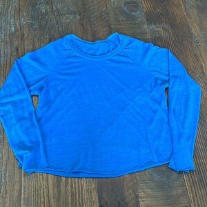 Blue Long Sleeve Soft Cotton Shirt - Girls M (10/12)